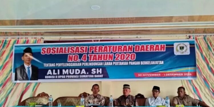 Anggota DPRD Sumbar Ali Muda Sosialisasikan Perda Perlindungan Lahan Pertanian